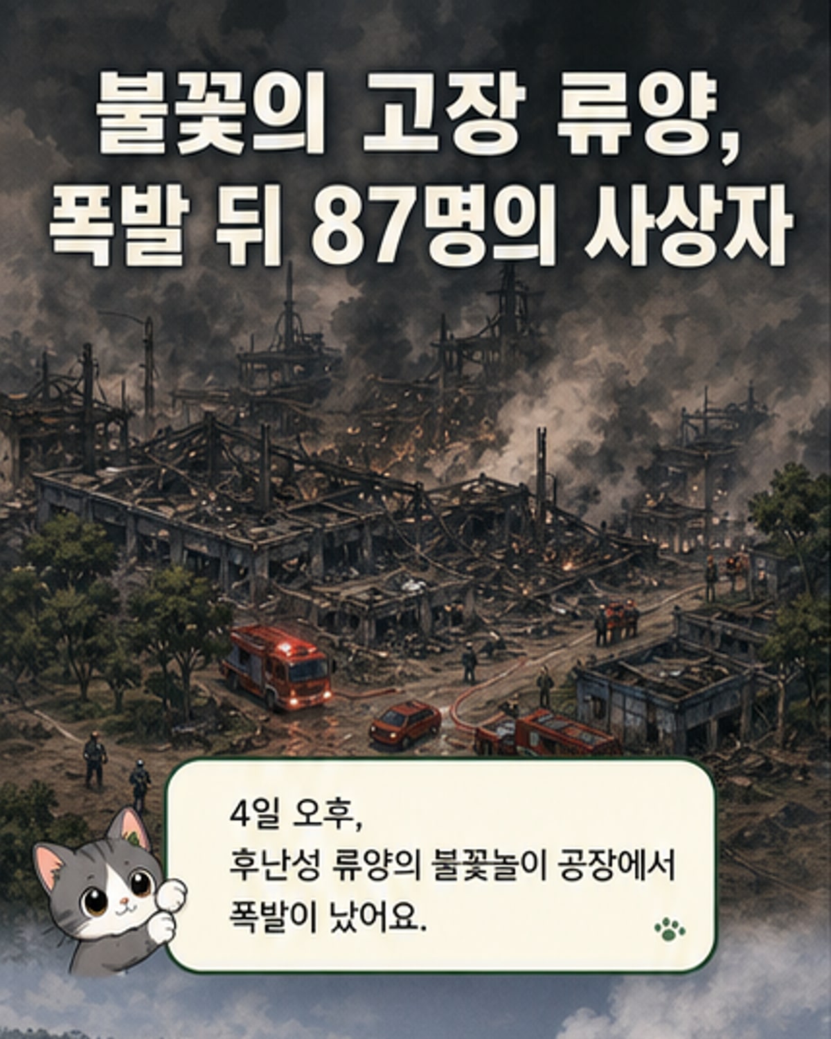 중국 불꽃놀이 공장서 대폭발