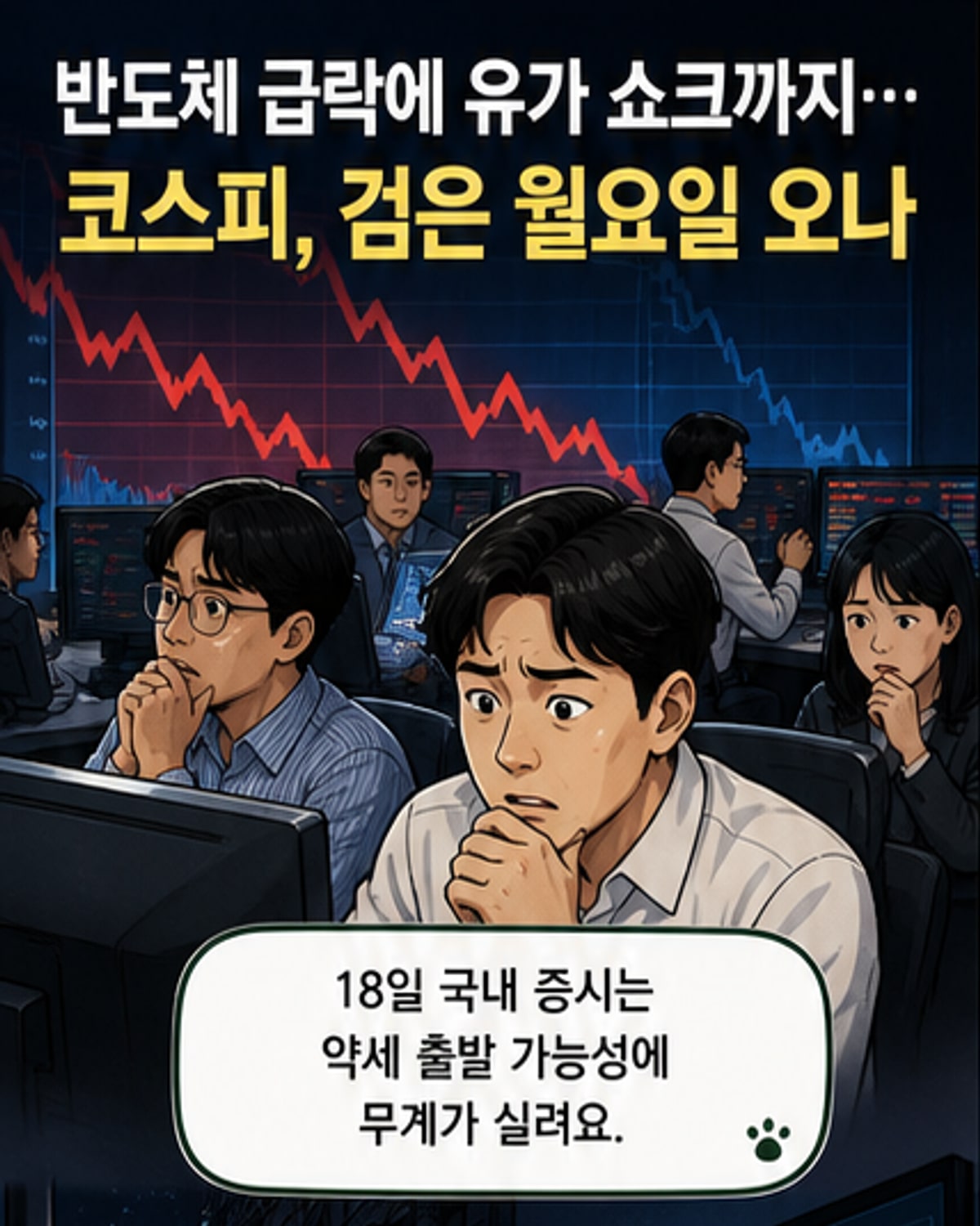 코스피, '검은 월요일' 조짐