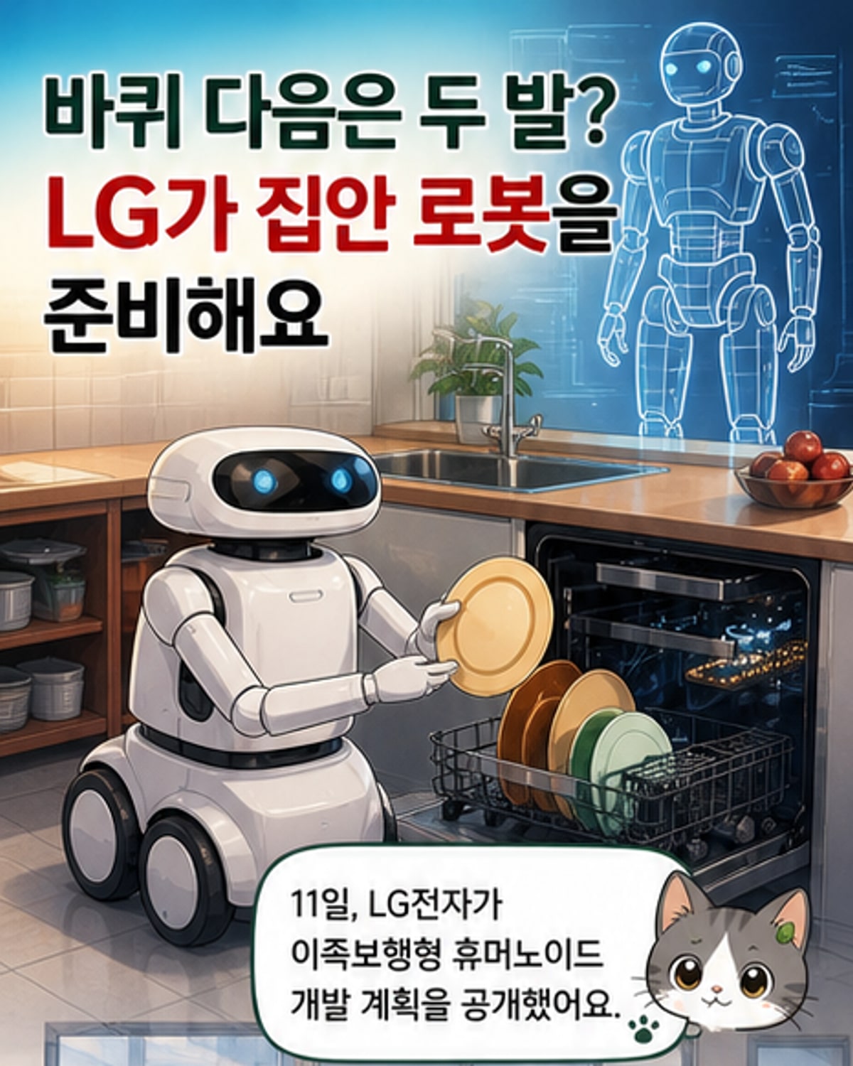 LG, 두 발 걷는 가정용 로봇 개발 중