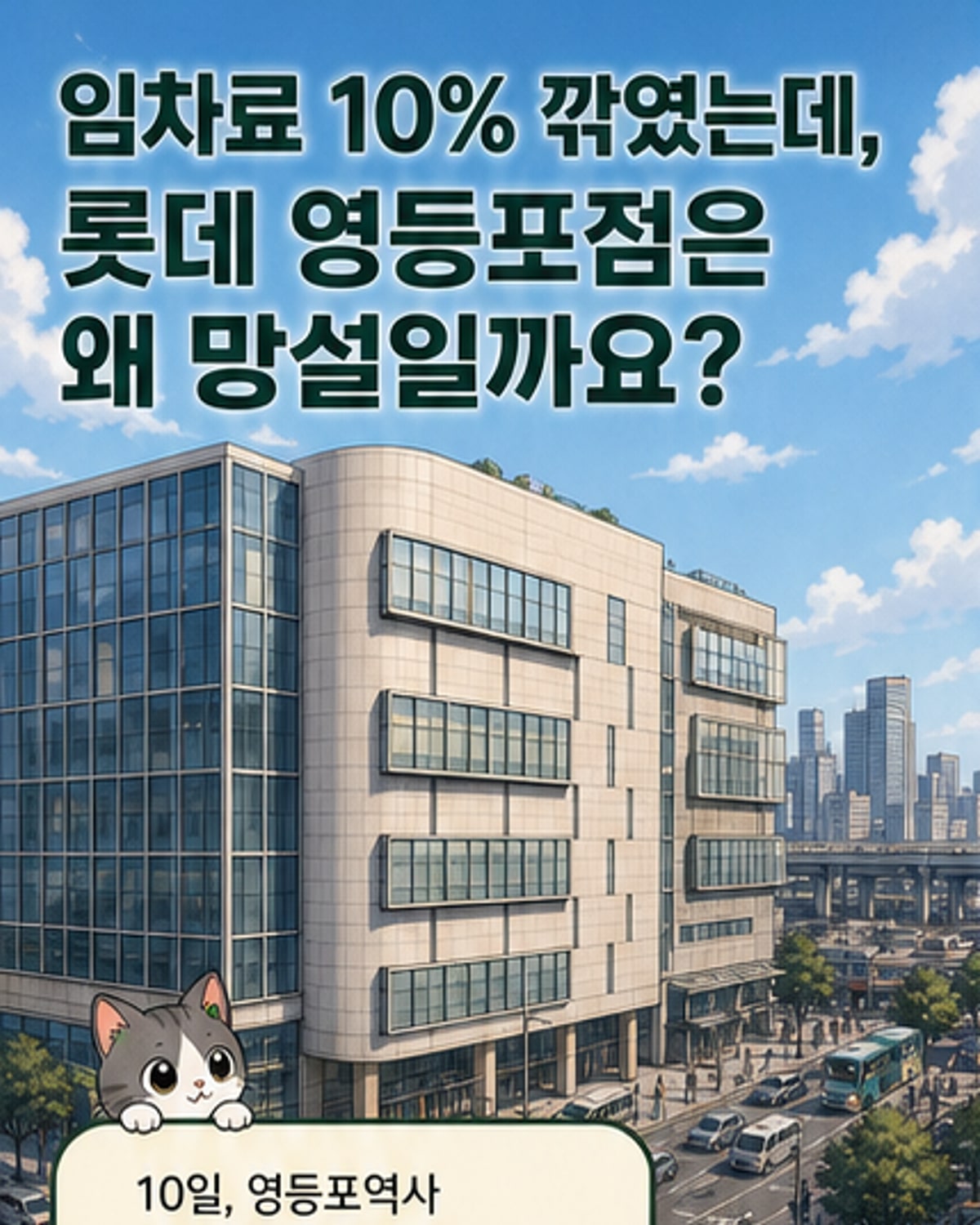 영등포 롯데백화점, 임대료 내려도 고민