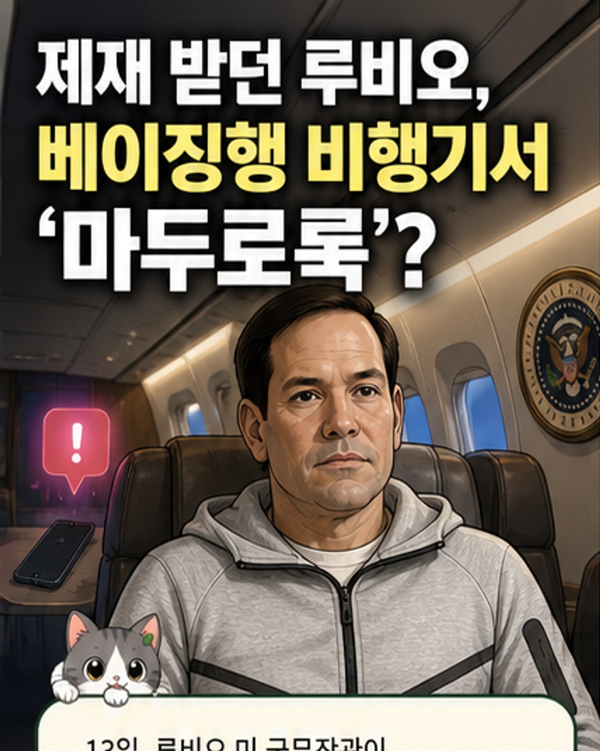 루비오 장관, 방중길에 '마두로 체포룩' 입었다