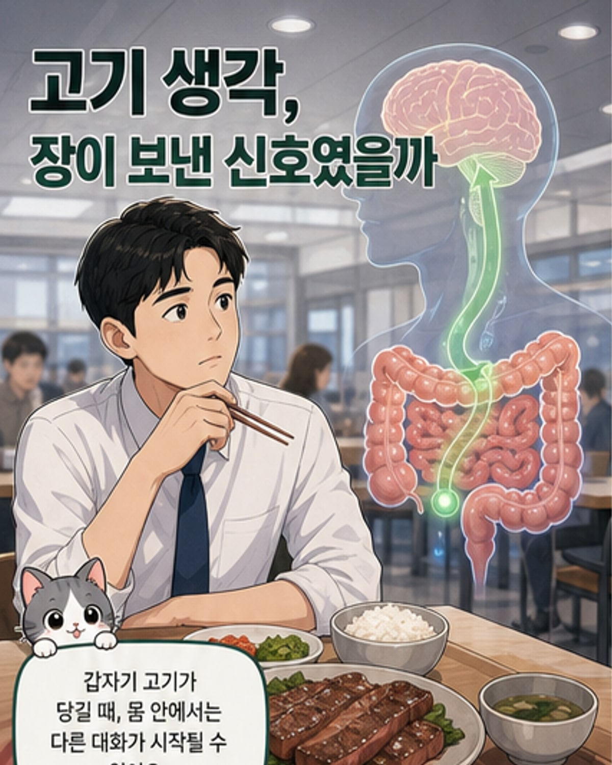 장이 보내는 '고기 먹고 싶어' 신호