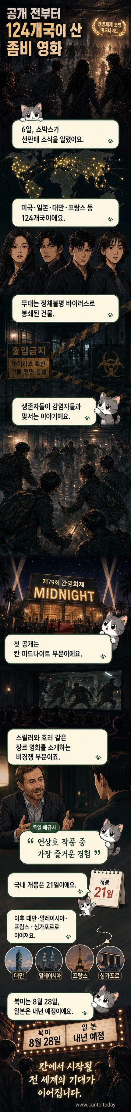 영화 '군체'의 포스터 이미지. 어두운 배경 속에서 전지현을 비롯한 배우들이 위험에 둘러싸인 채 긴장된 표정으로 서 있다. 제목 '군체'가 붉은 글씨로 강조되어 있다.