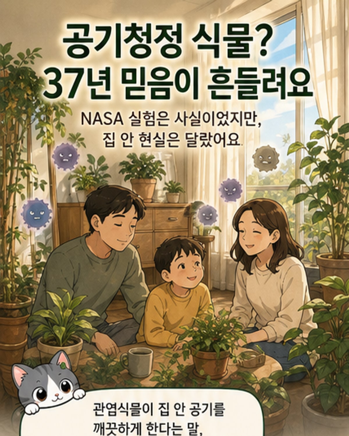 관엽식물, 공기정화 효과 없다