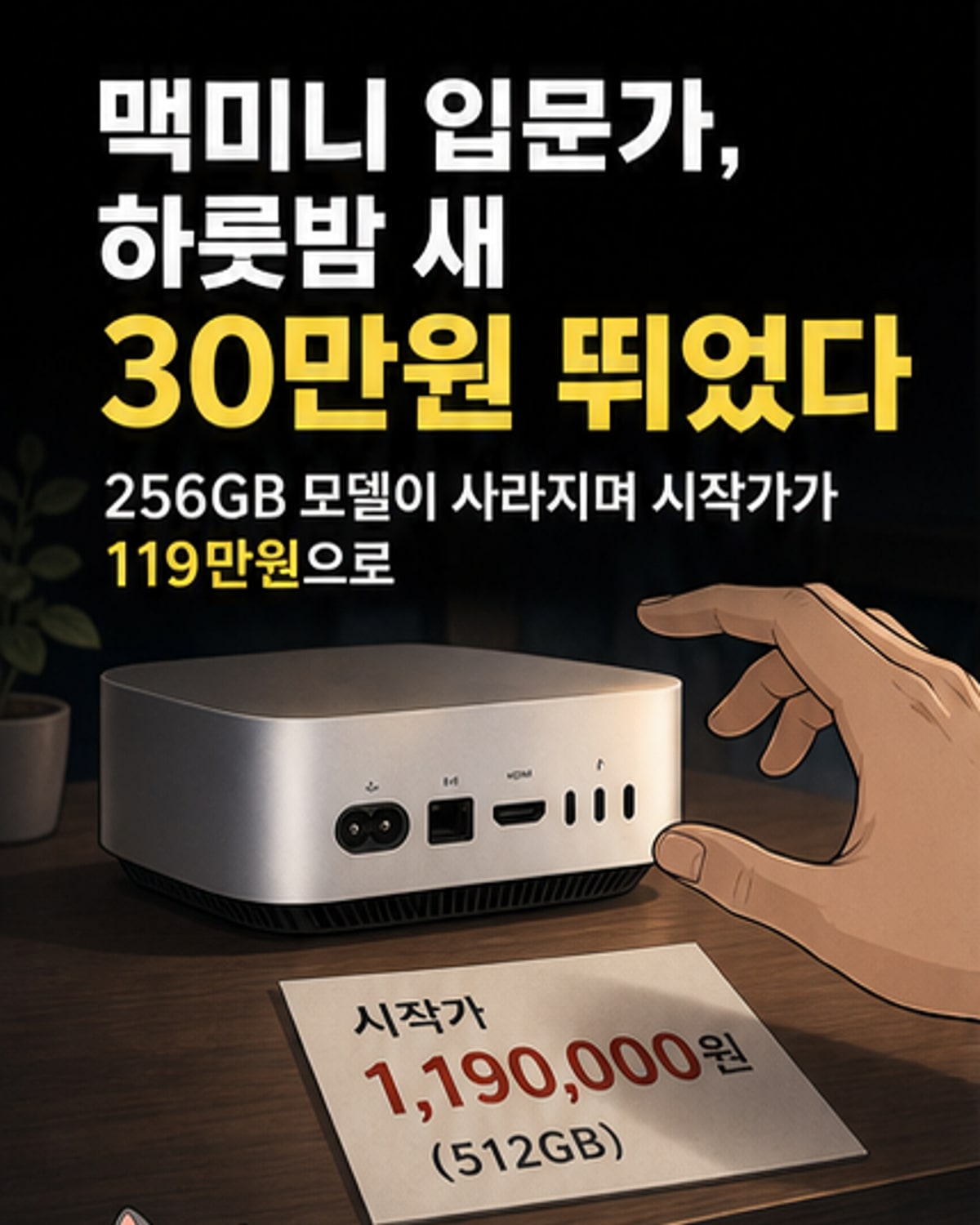 맥미니, 하루아침에 30만원 올랐다