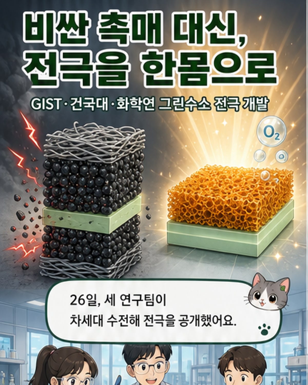 저비용·고효율 수소 전극 개발 성공