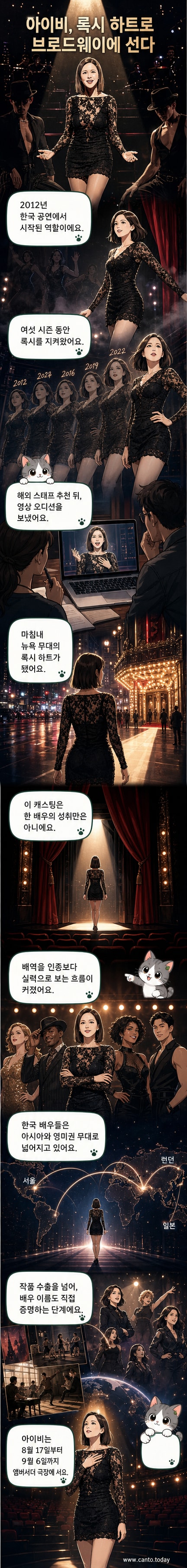 뮤지컬 '시카고'에서 록시 하트 역을 맡은 아이비가 브로드웨이 무대에 선 모습
