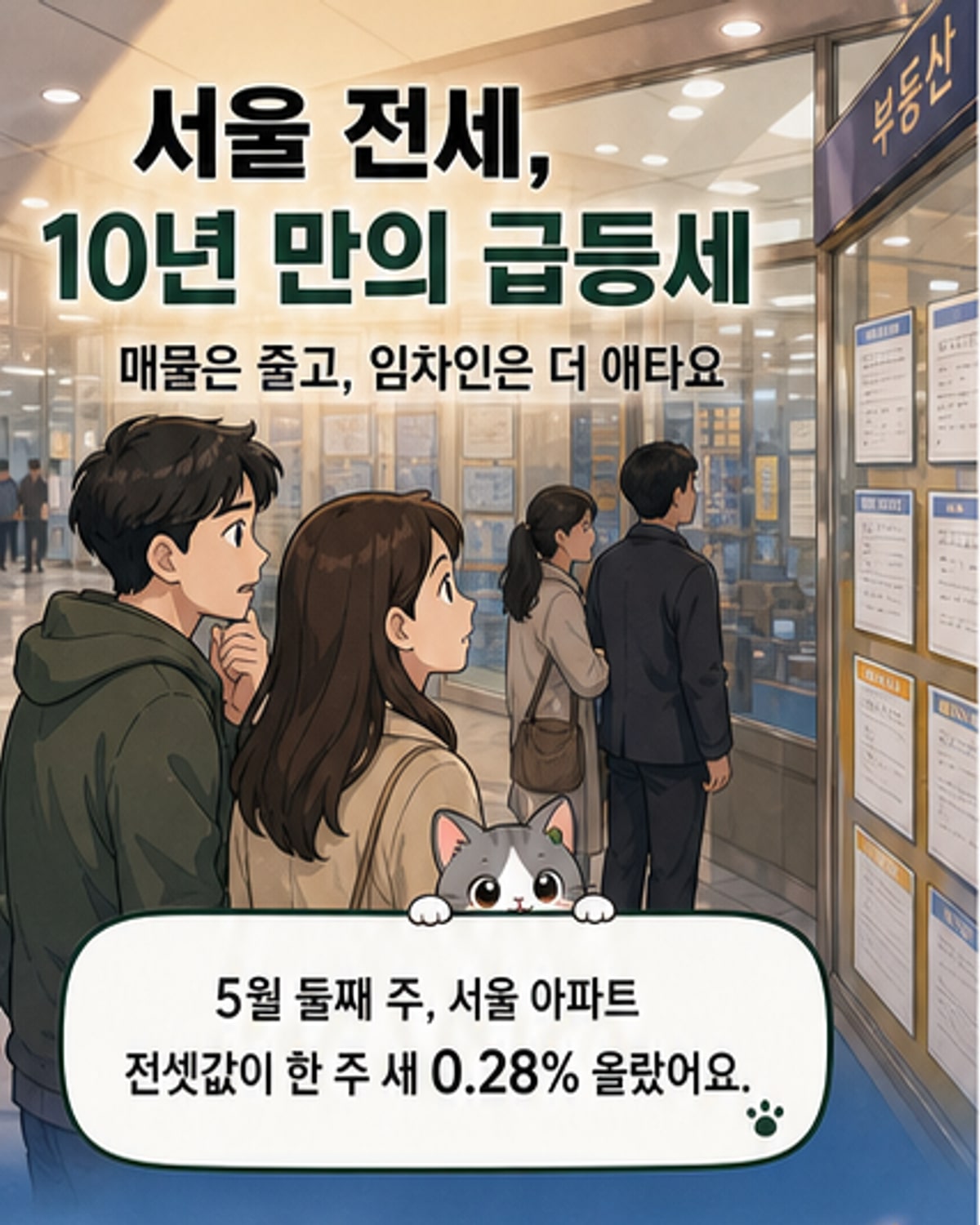서울 전셋값, 10년 만에 최대 상승