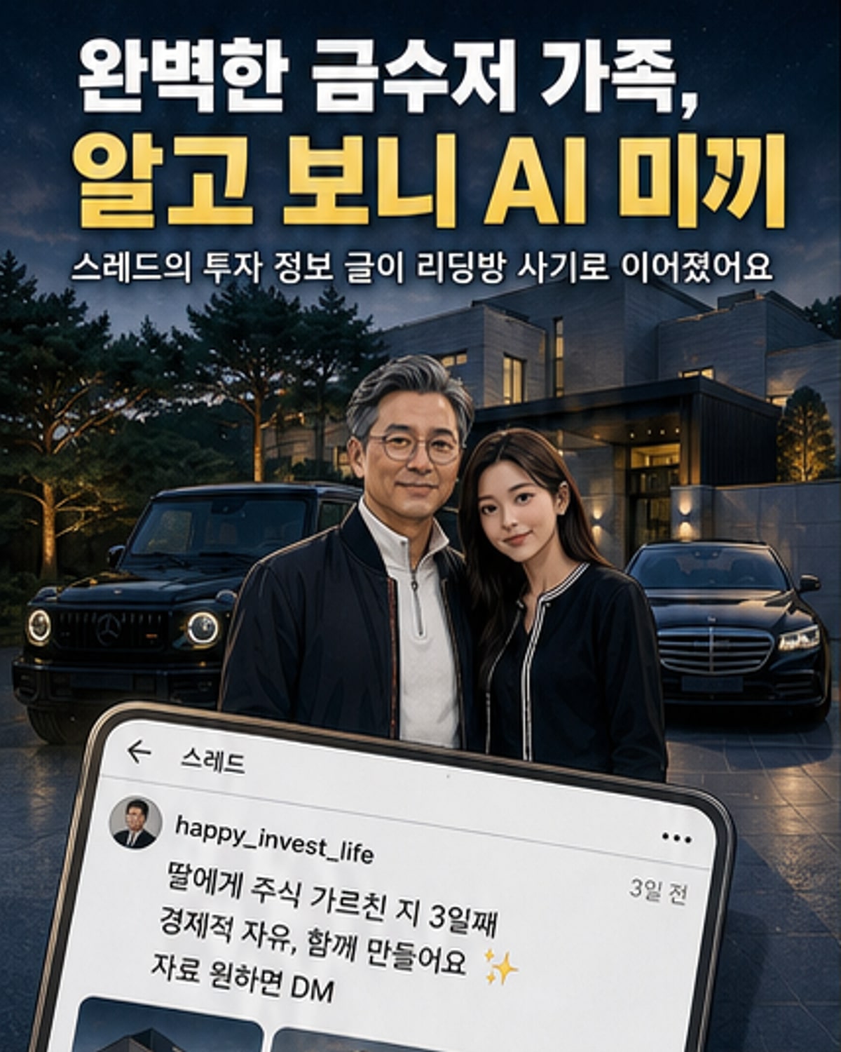 AI로 꾸민 금수저 가족, 투자 사기의 덫