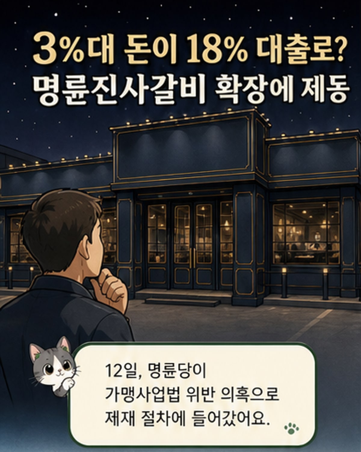 명륜진사갈비, 고금리 대출 논란