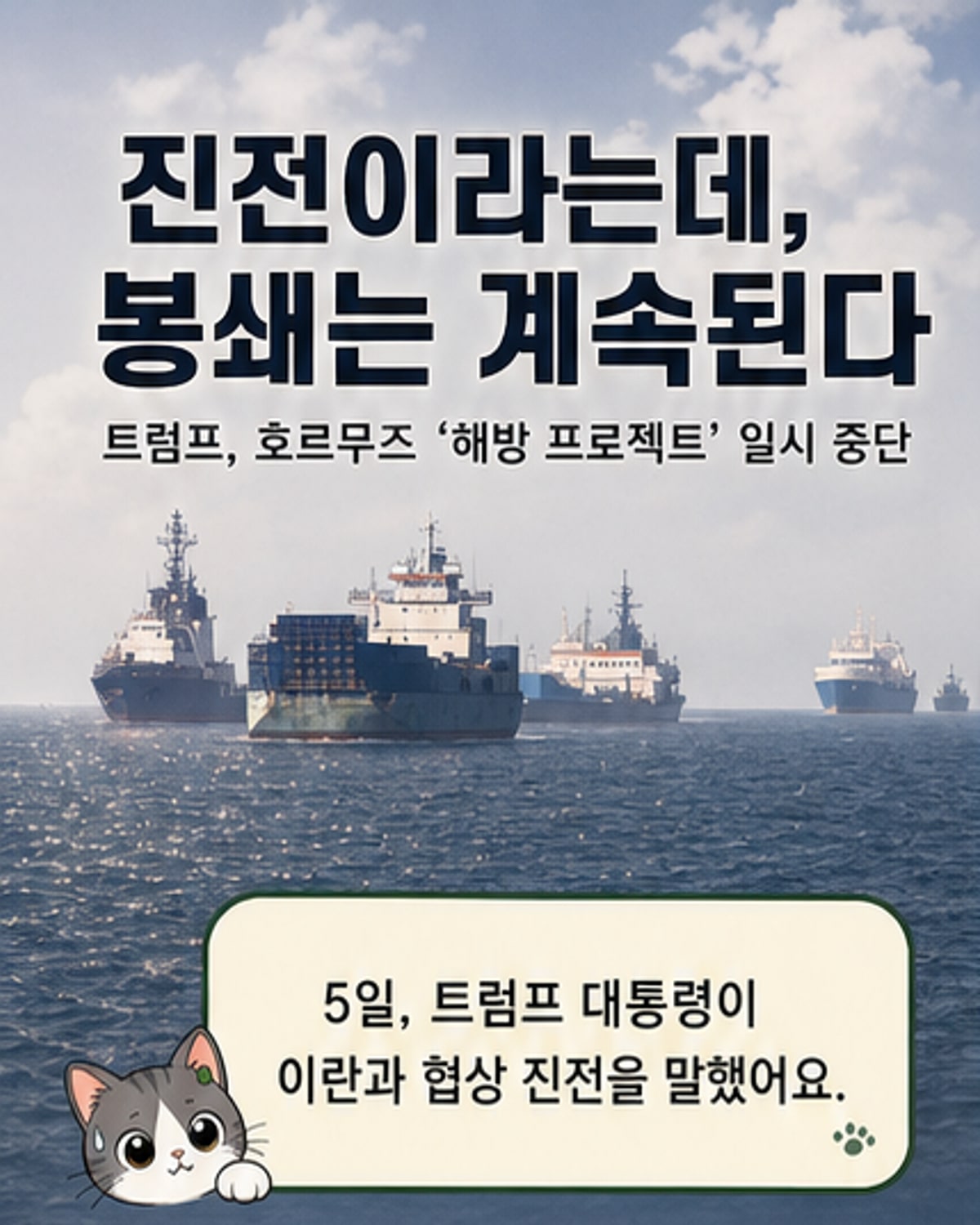 이란 협상 진전에 트럼프, 해방 작전 일시 중단