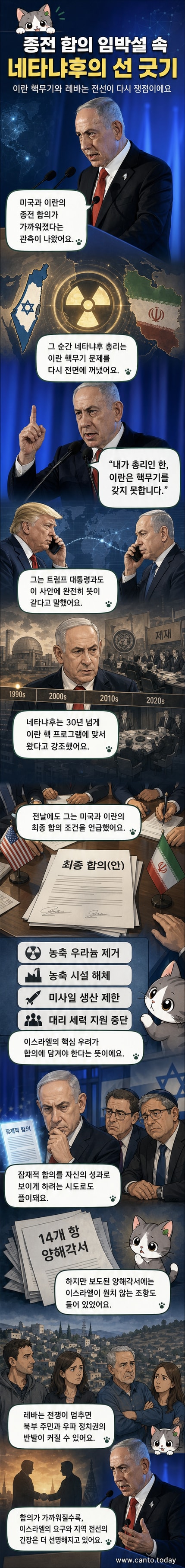이스라엘 국기와 미국 국기가 나란히 있고, 배경에 네타냐후 총리와 트럼프 대통령의 실루엣이 있는 정치적 이미지