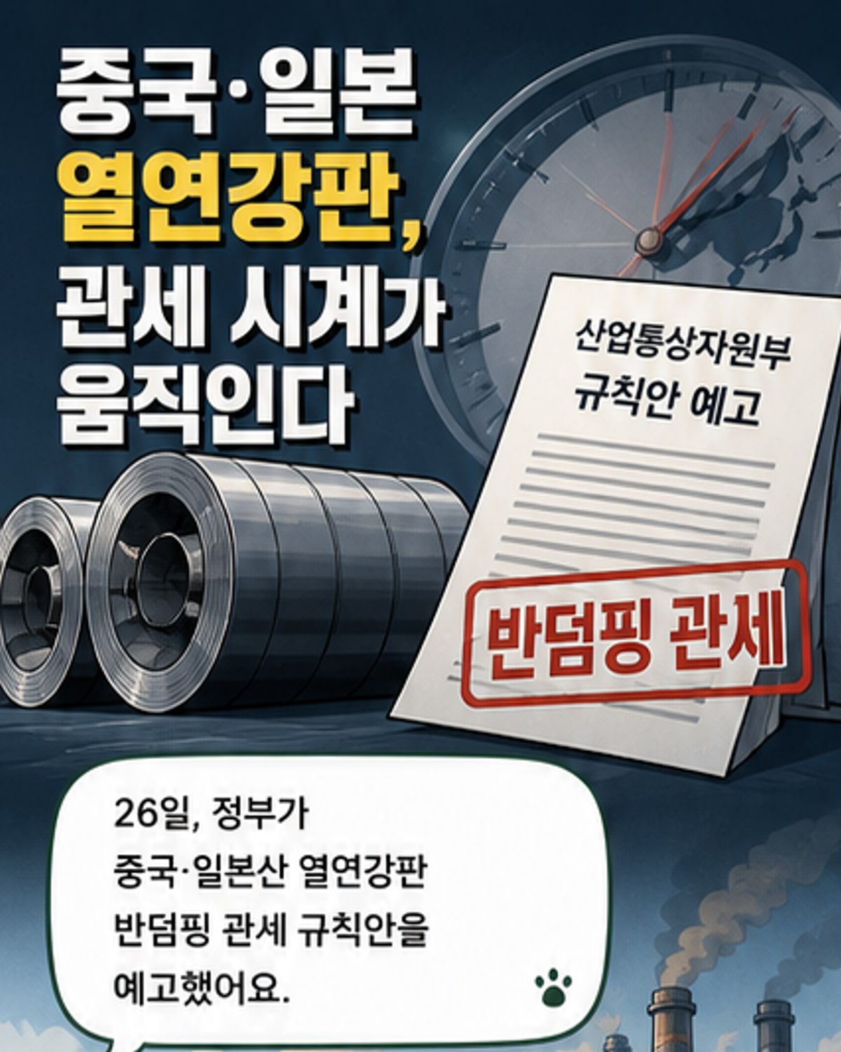 中·日 열연강판 반덤핑 규칙 입법예고