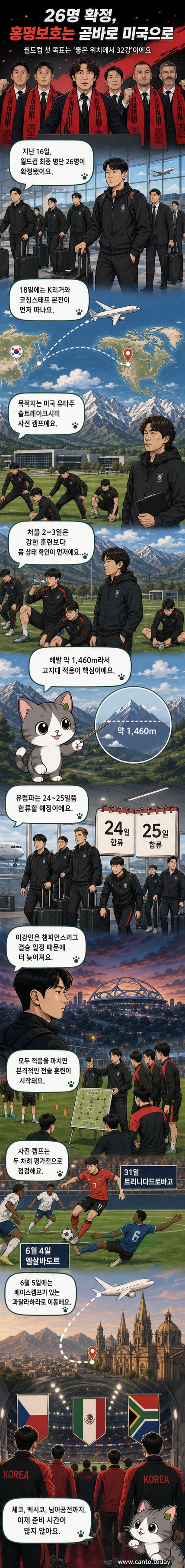 홍명보 감독과 코칭스태프가 서울에서 2026 월드컵 최종 명단 발표 기자회견 후 기념촬영을 하고 있다.