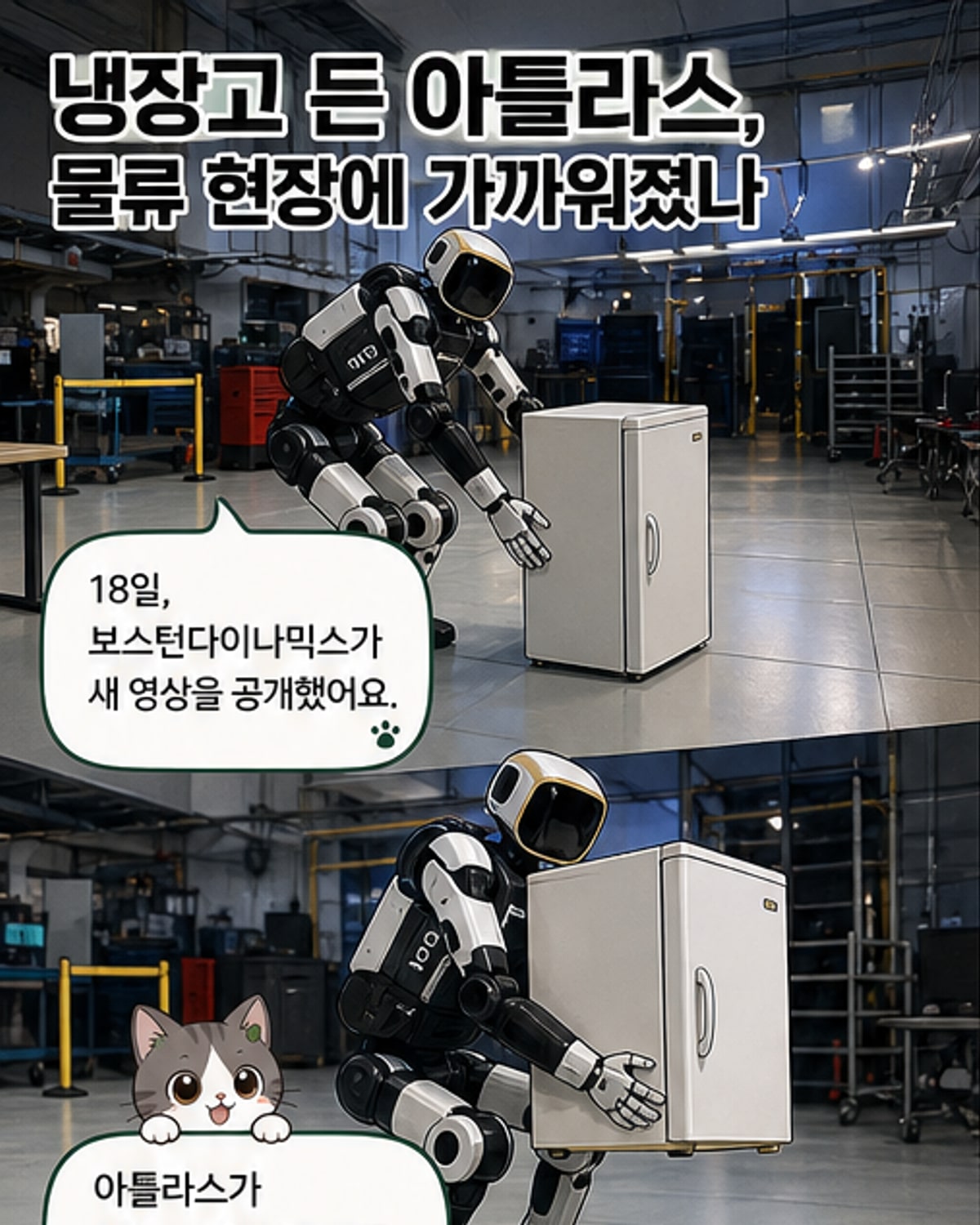 아틀라스, 냉장고 들고 180도 회전