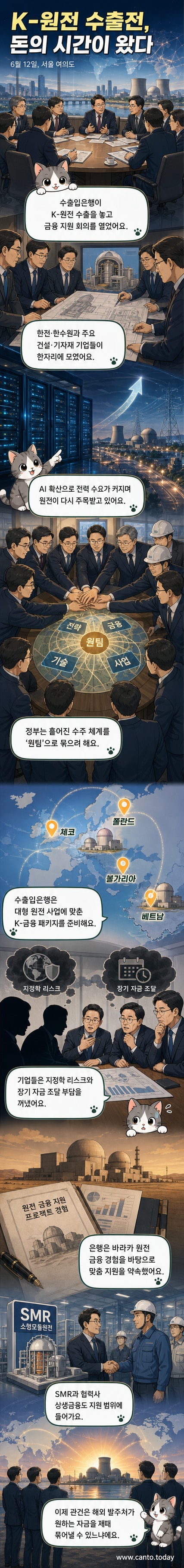 한국수출입은행 본점에서 열린 'K-원전 글로벌 영토 확장' 정책금융 라운드테이블 현장. 참석자들이 원전 수출 전략을 논의하고 있다.