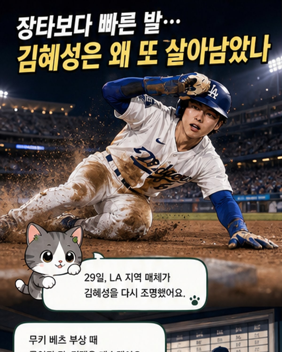 김혜성, 다저스 로스터 살아남았다
