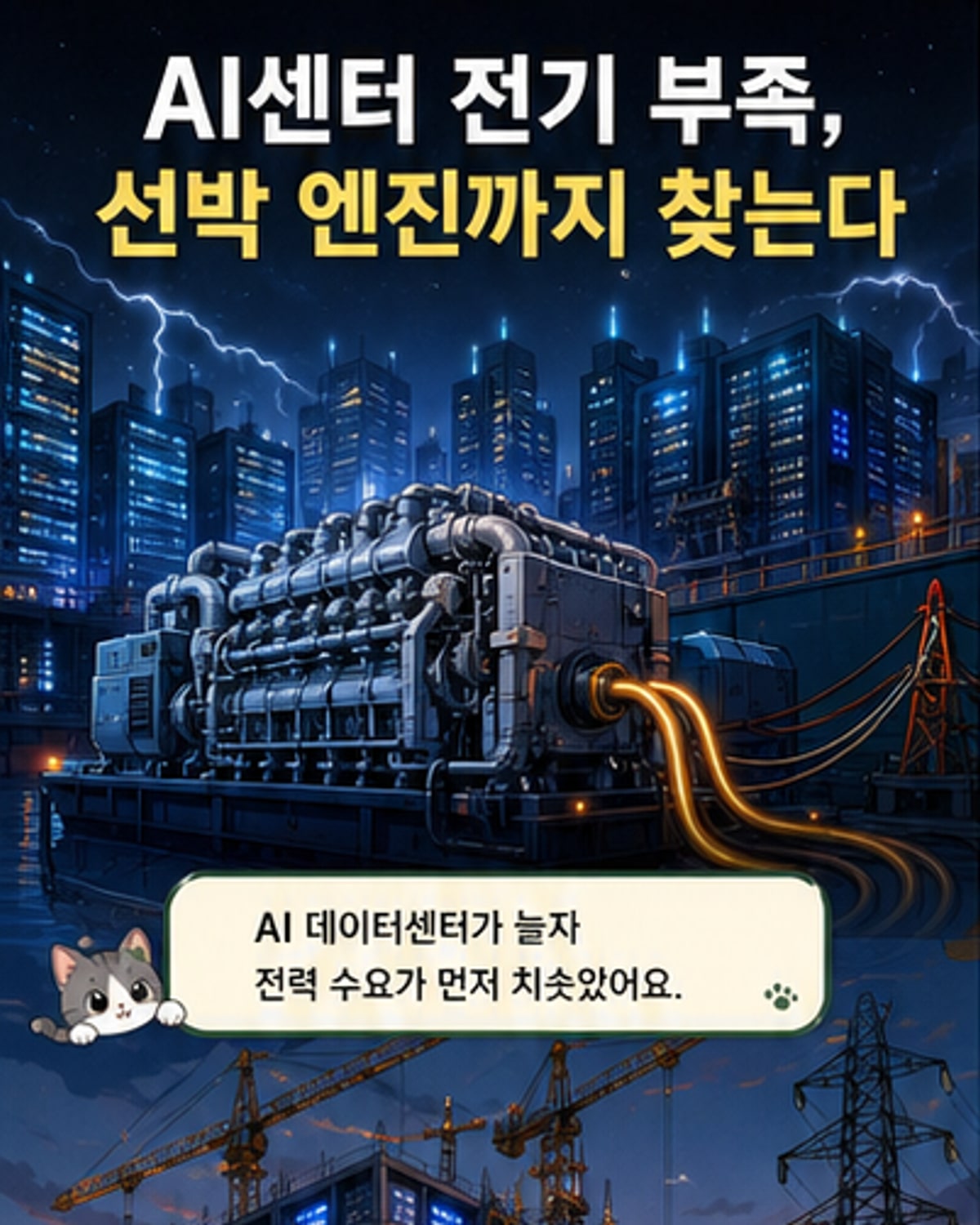 AI 데이터센터 전력 부족, 조선엔진이 해결한다
