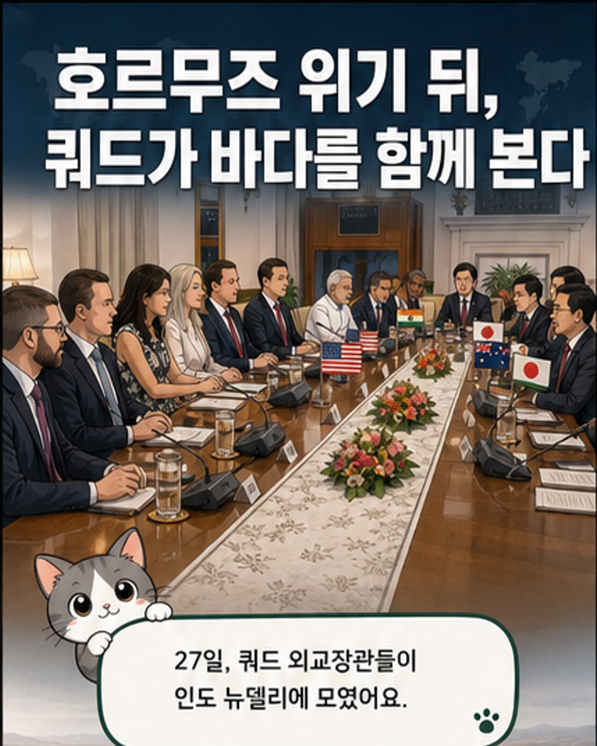 쿼드 외교장관, 해양안보·북 비핵화 공동 대응