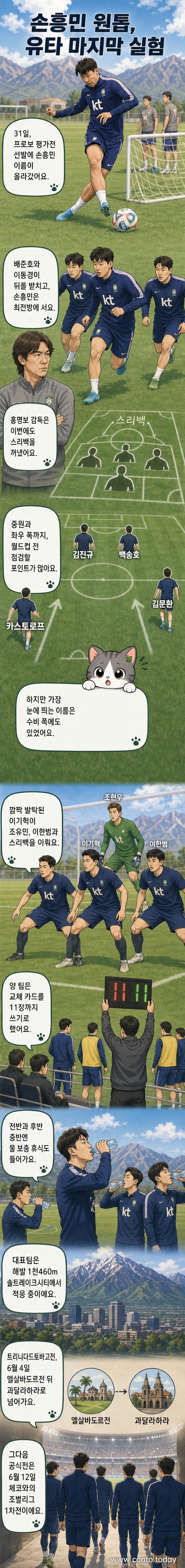 자이언스뱅크 트레이닝센터에서 훈련 중인 손흥민과 한국 축구대표팀 선수들