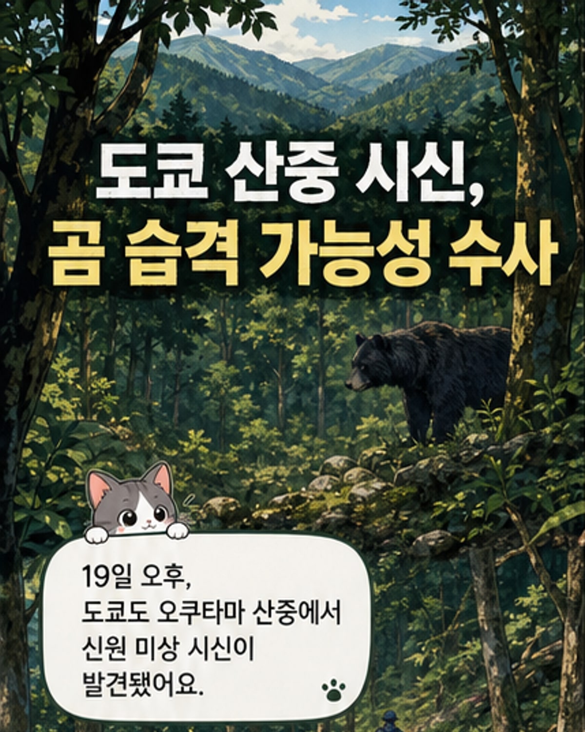 도쿄 산속서 훼손 시신 발견
