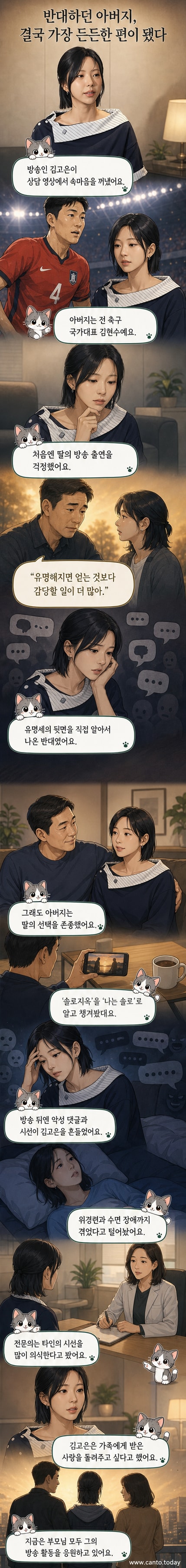 미스코리아 출신 김고은과 그녀의 아버지이자 전 축구 국가대표 김현수의 사진이 나란히 배치된 커버 이미지