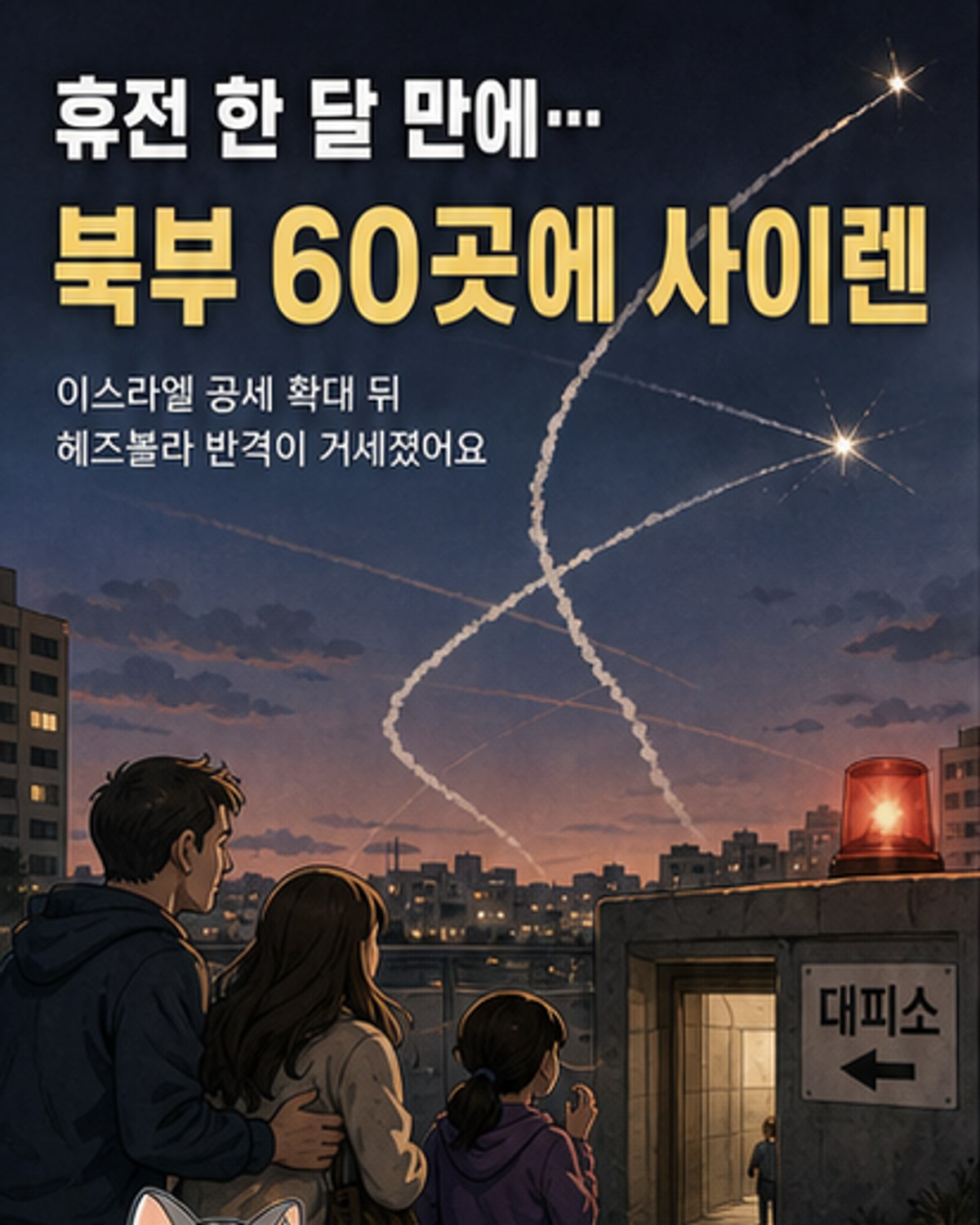 헤즈볼라, 이스라엘 북부 60개 정착지에 미사일 발사