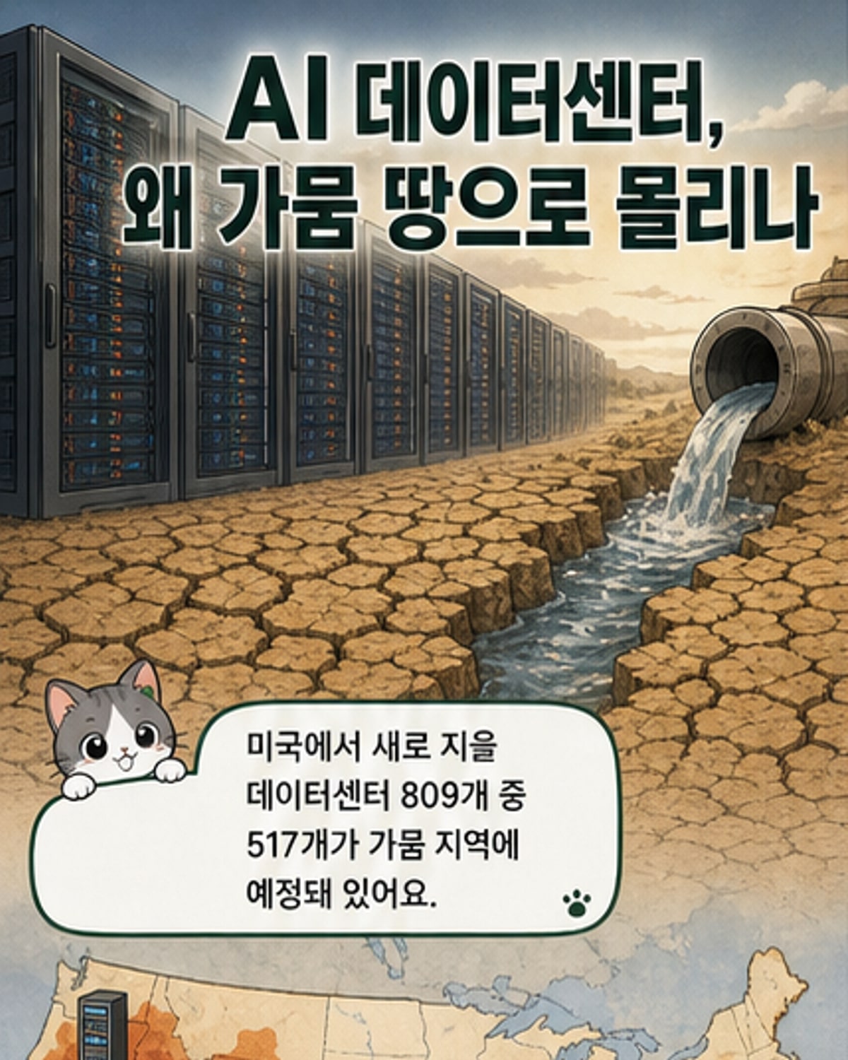 AI 데이터센터, 가뭄 지역에 몰린다
