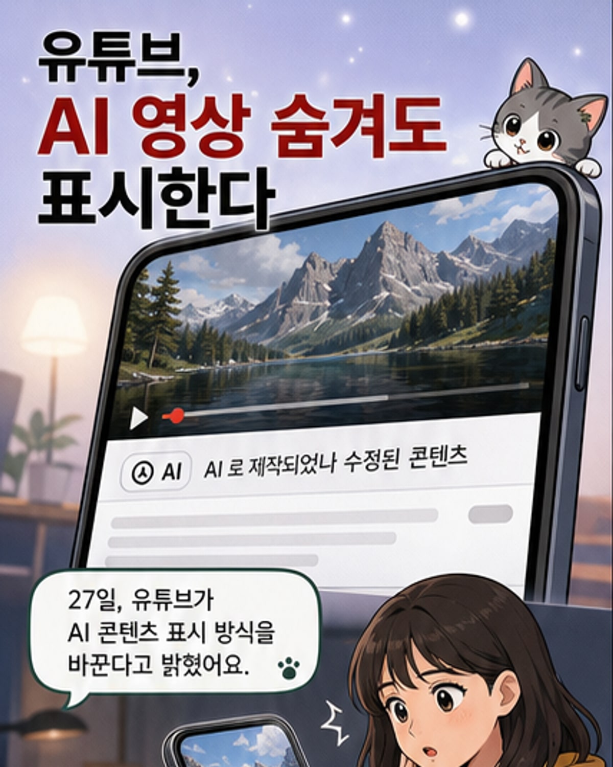 유튜브, AI 영상 자동 탐지 라벨 도입