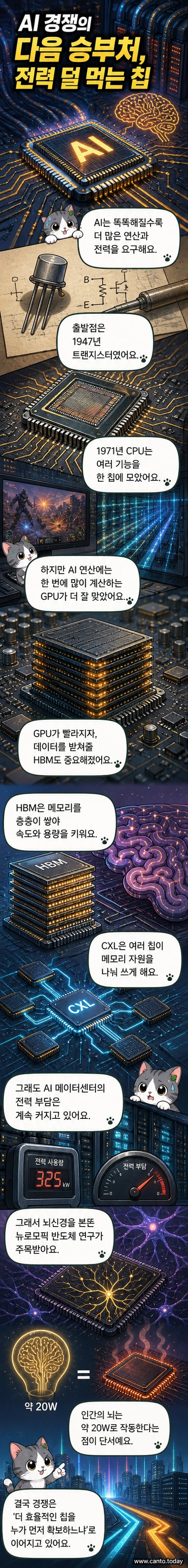 뇌 신경망과 반도체 회로가 유사한 구조를 이루며 연결된 시각적 이미지. 전기 흐름이 뉴로모픽 칩을 통해 효율적으로 흐르는 모습을 상징적으로 표현.