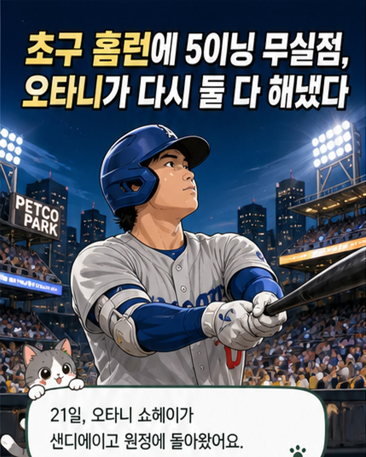 오타니, 선발 무실점+홈런 7번째