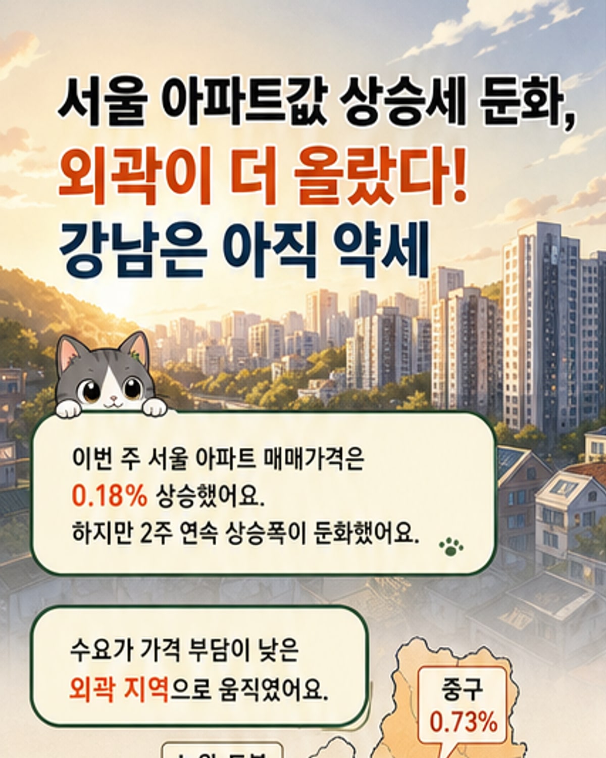서울 아파트값, 외곽 중심으로 상승