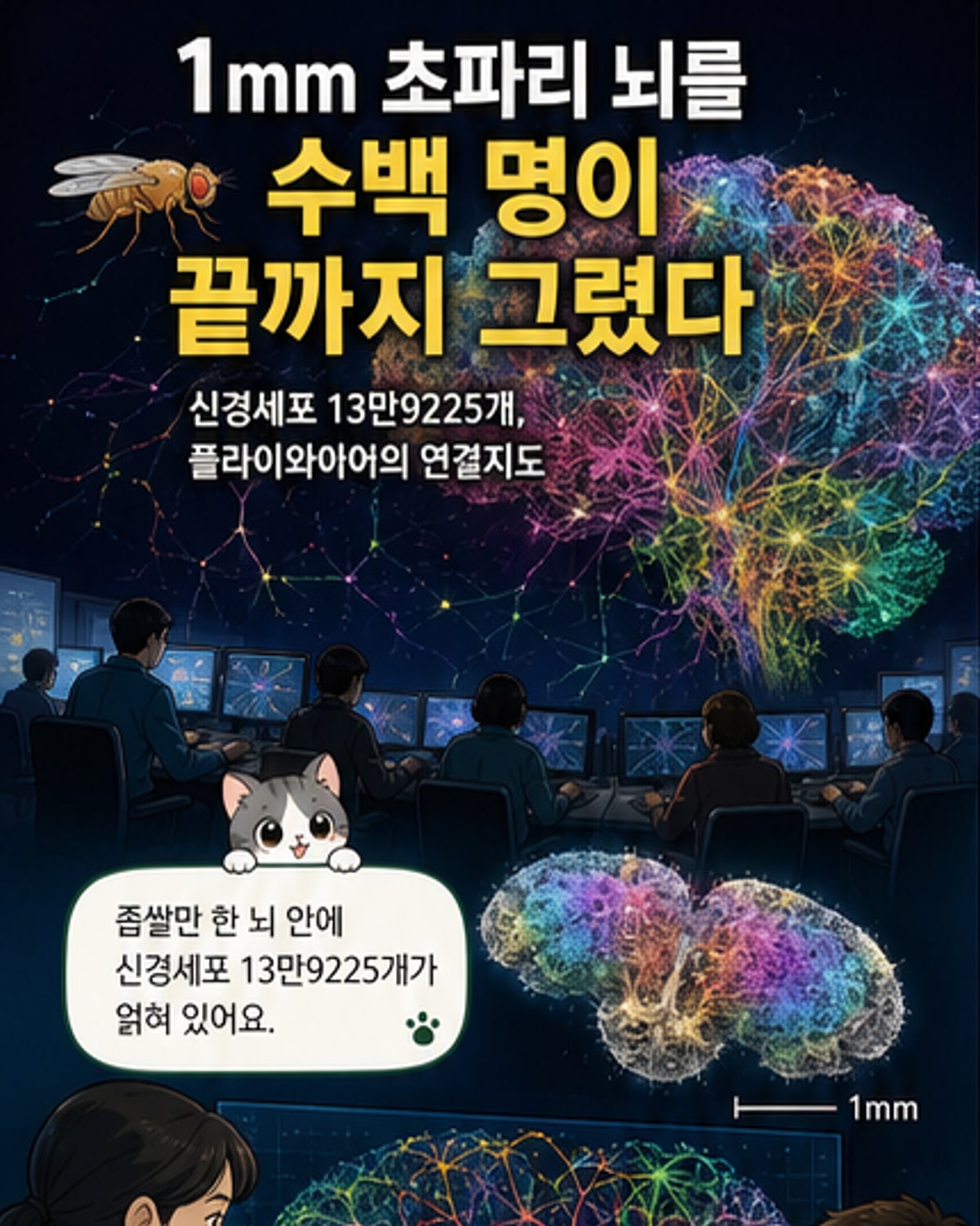 초파리 뇌, 13만9225개 뉴런의 연결지도