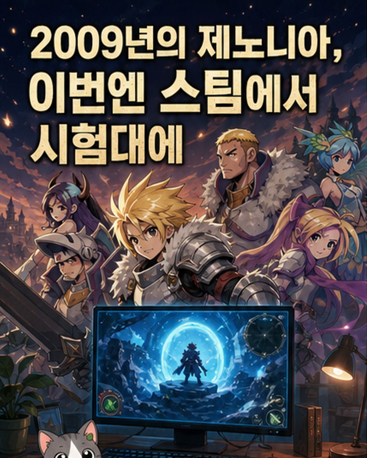 제노니아1 스팀 상점 페이지 캡처 이미지. 게임 제목과 캐릭터 일러스트, 스팀 넥스트 페스트 배지가 표시됨