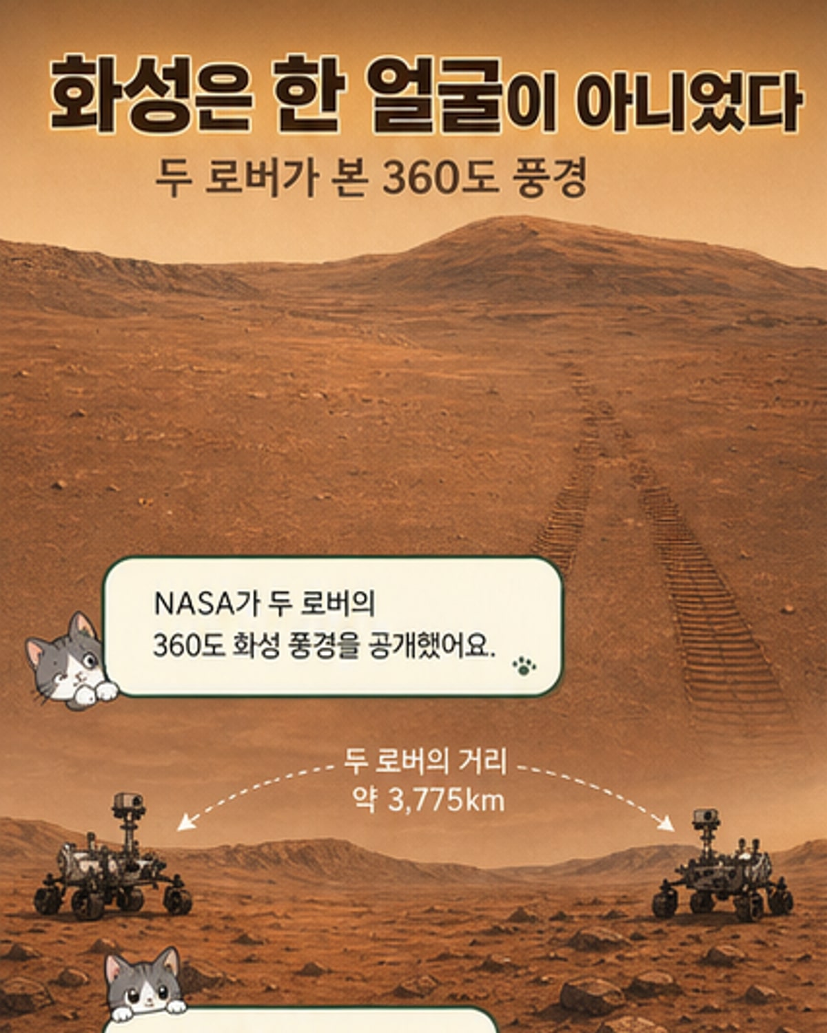 화성의 두 얼굴, 로버가 포착한 360도 풍경