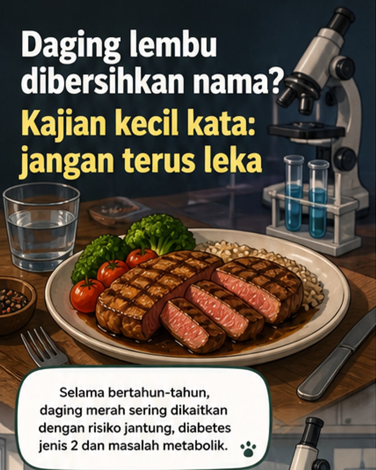 Daging lembu tidak jejas kawalan gula darah secara langsung