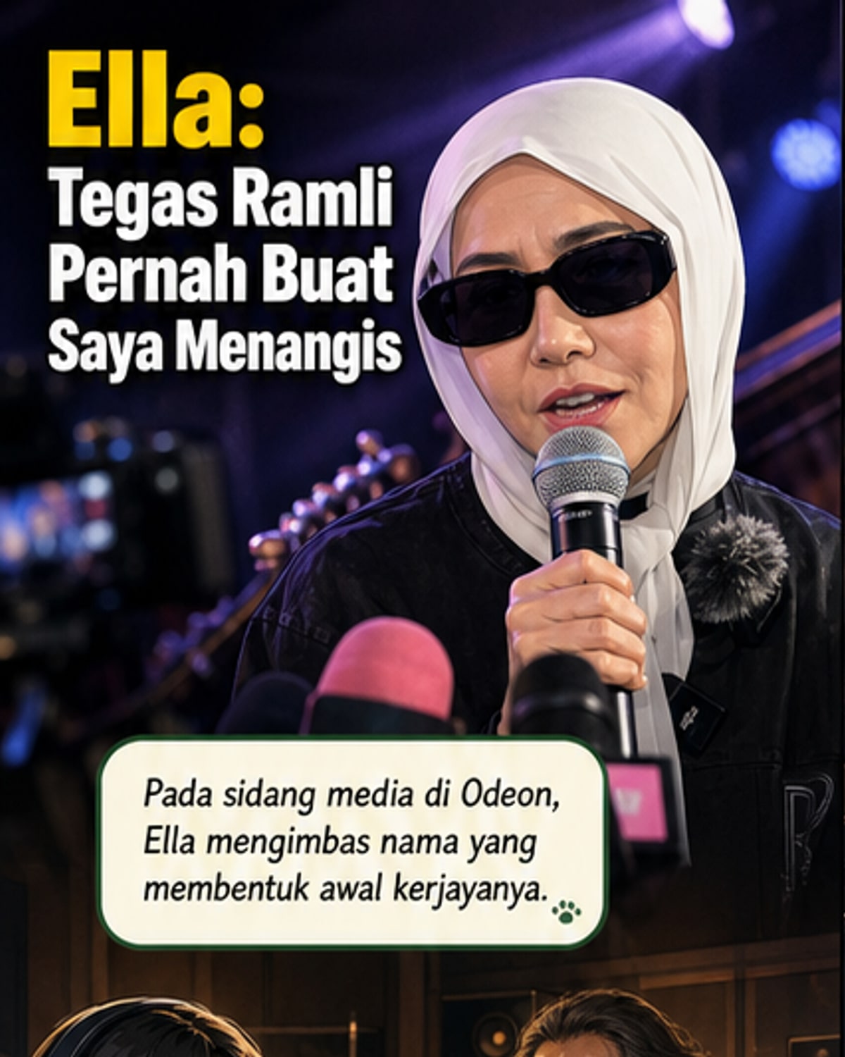 Ella menangis latihan lagu tinggi