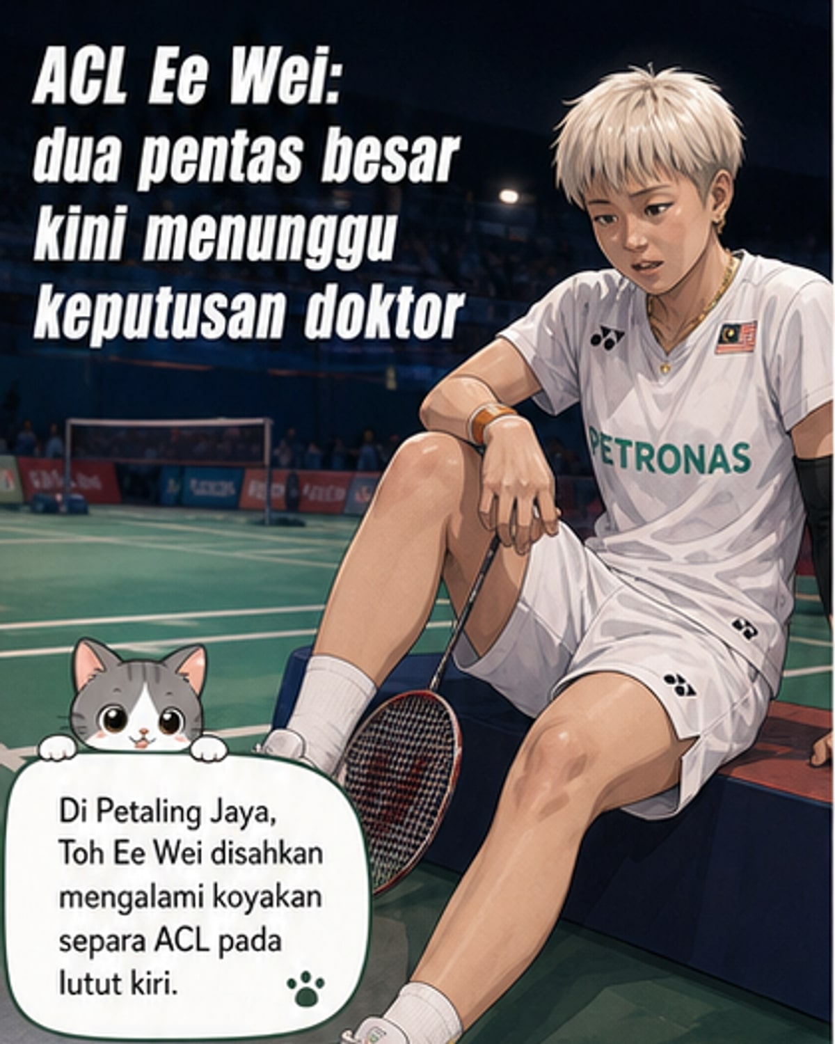 Pemain No.1 cedera ACL, risiko terlepas Kejohanan Dunia