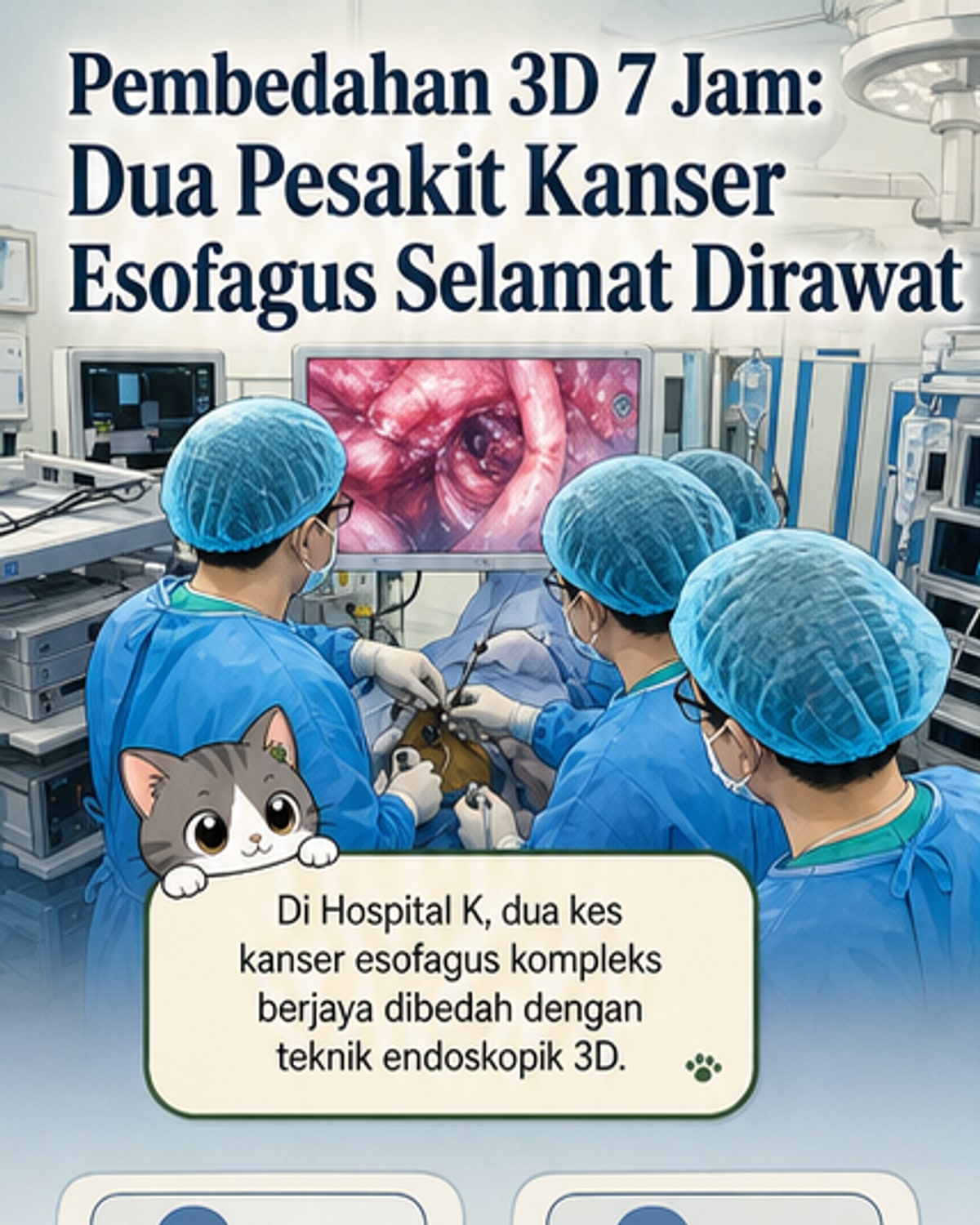 Pembedahan 3D berjaya rawat dua kes kanser esofagus kompleks