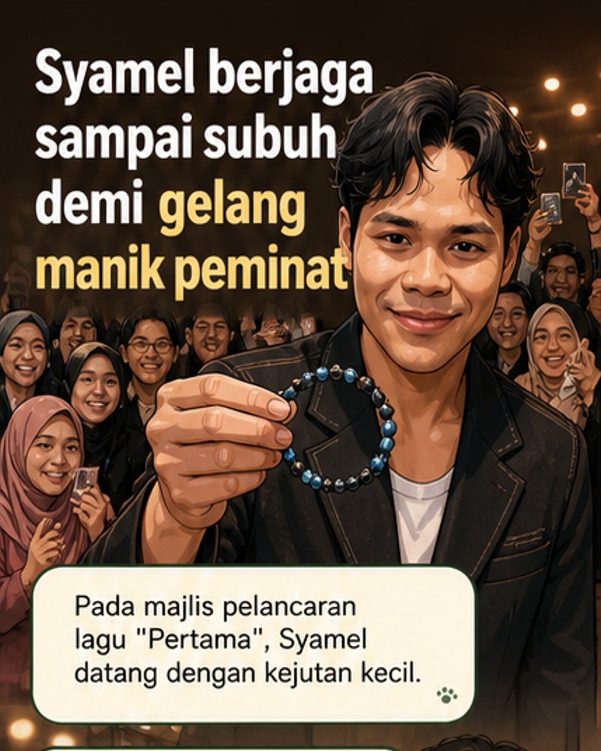 Syamel buat gelang manik untuk peminat