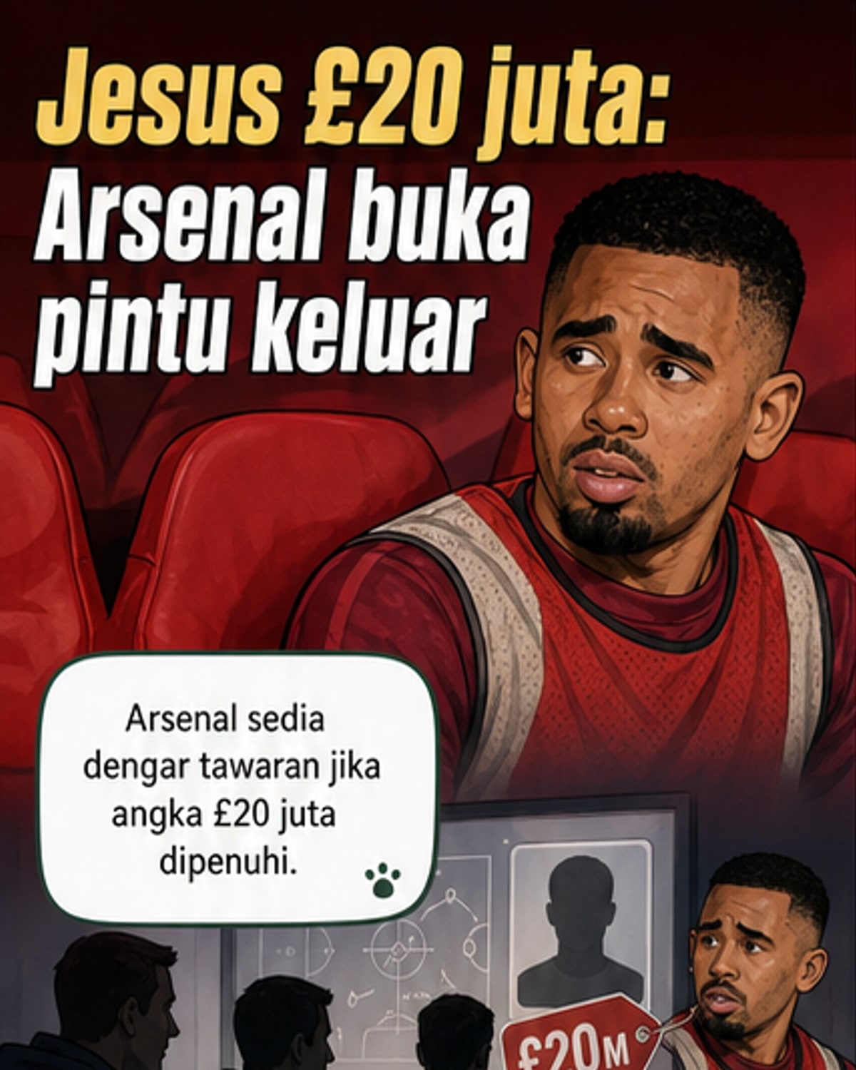 Arsenal jual Gabriel Jesus, Man City bina era baharu