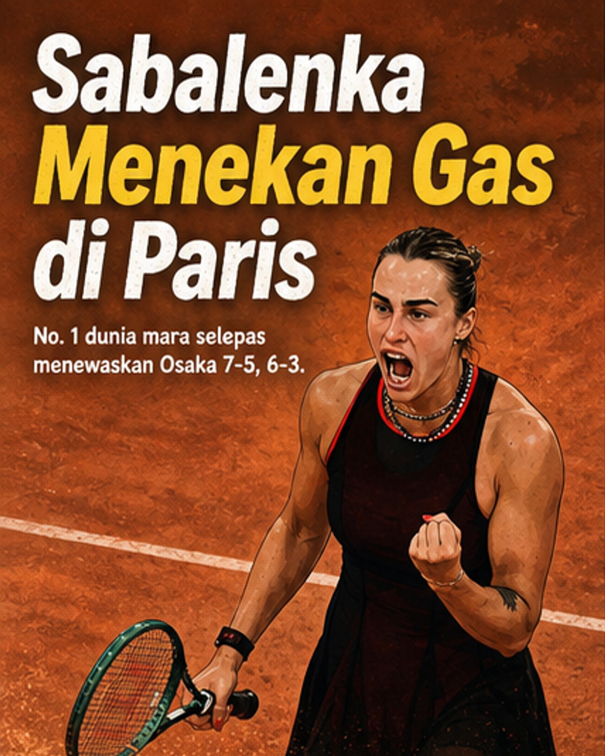 Sabalenka ke Suku Akhir Roland Garros