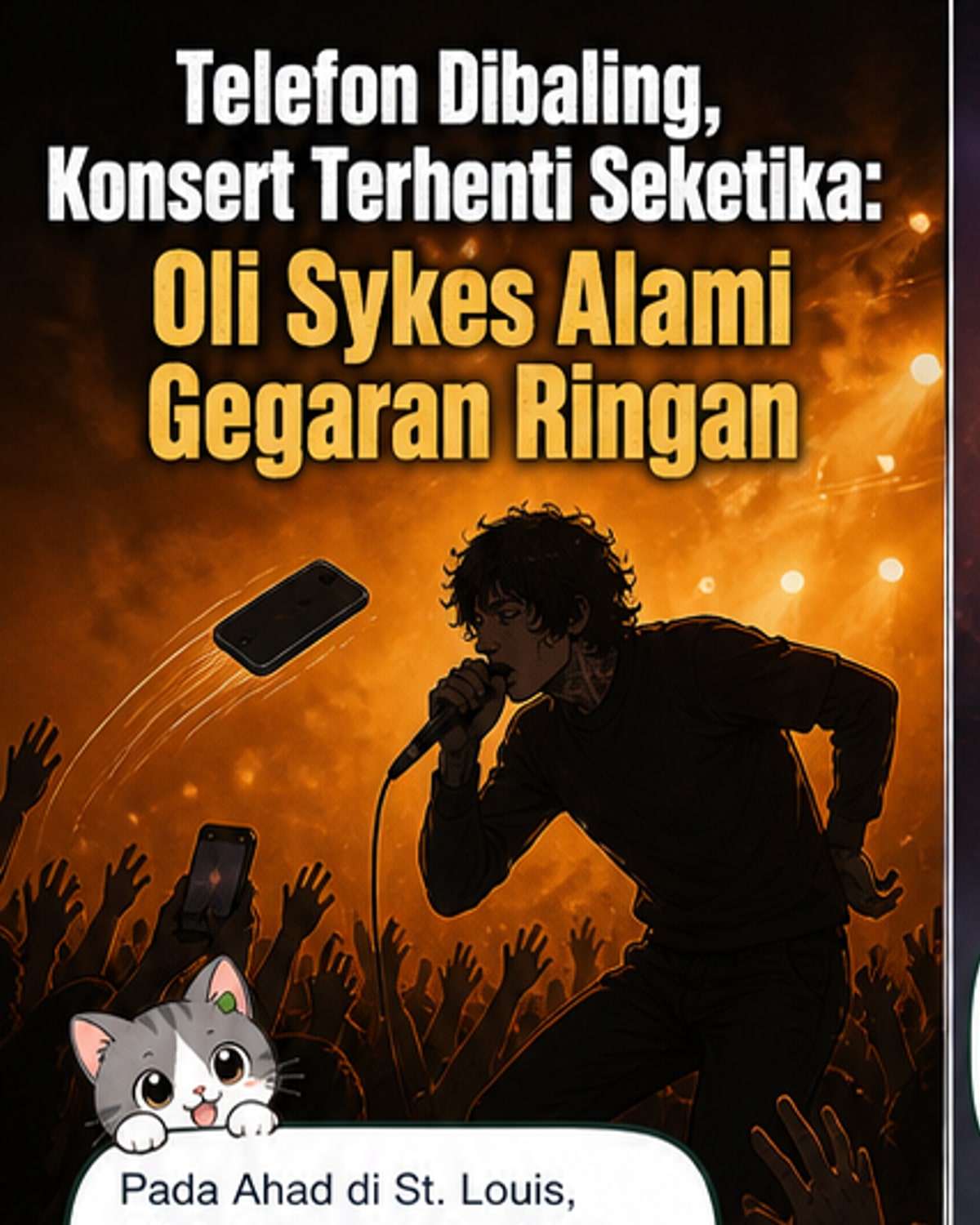Vokalis kena telefon baling peminat