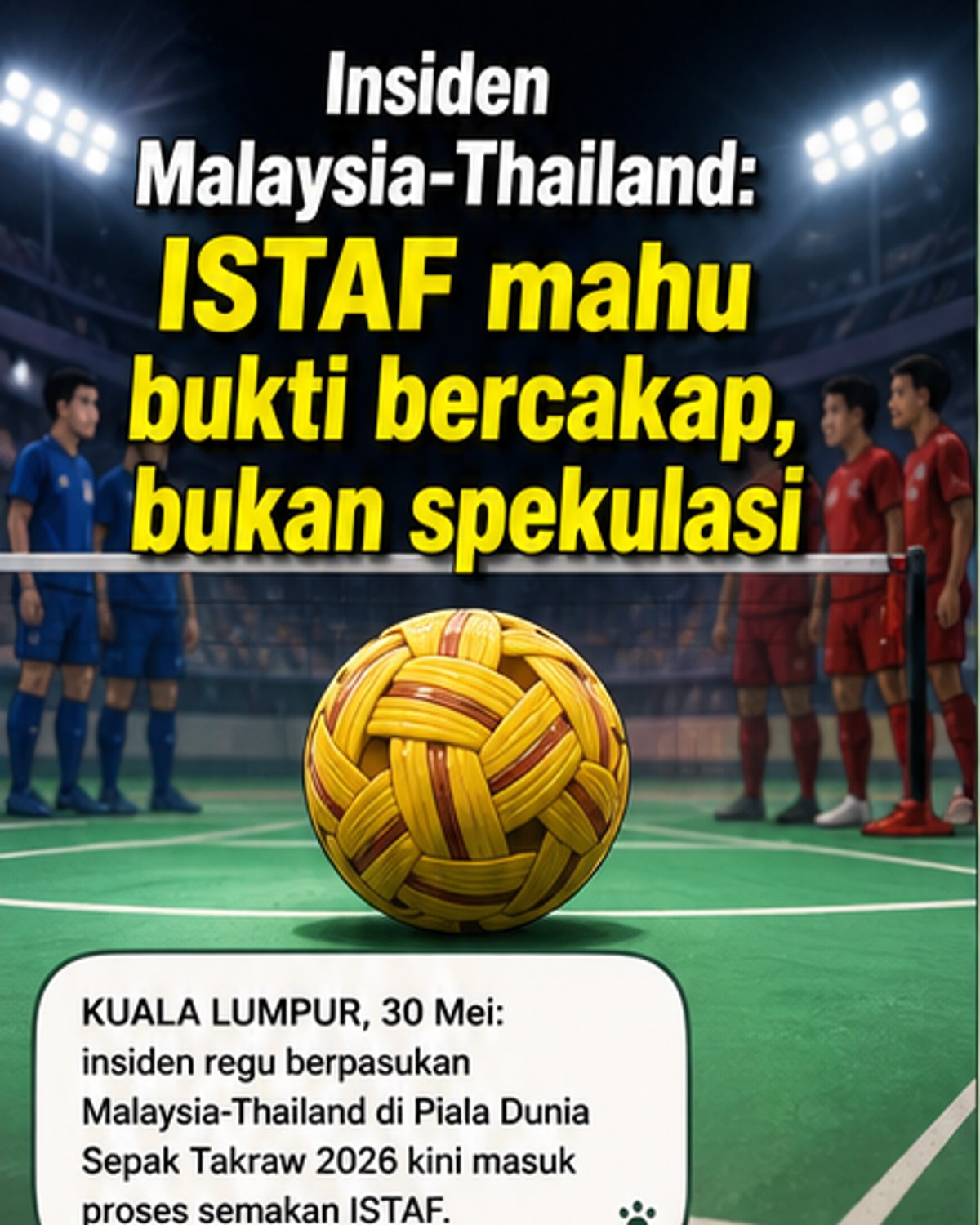 Insiden Sepak Takraw Malaysia-Thailand Dikaji ISTAF