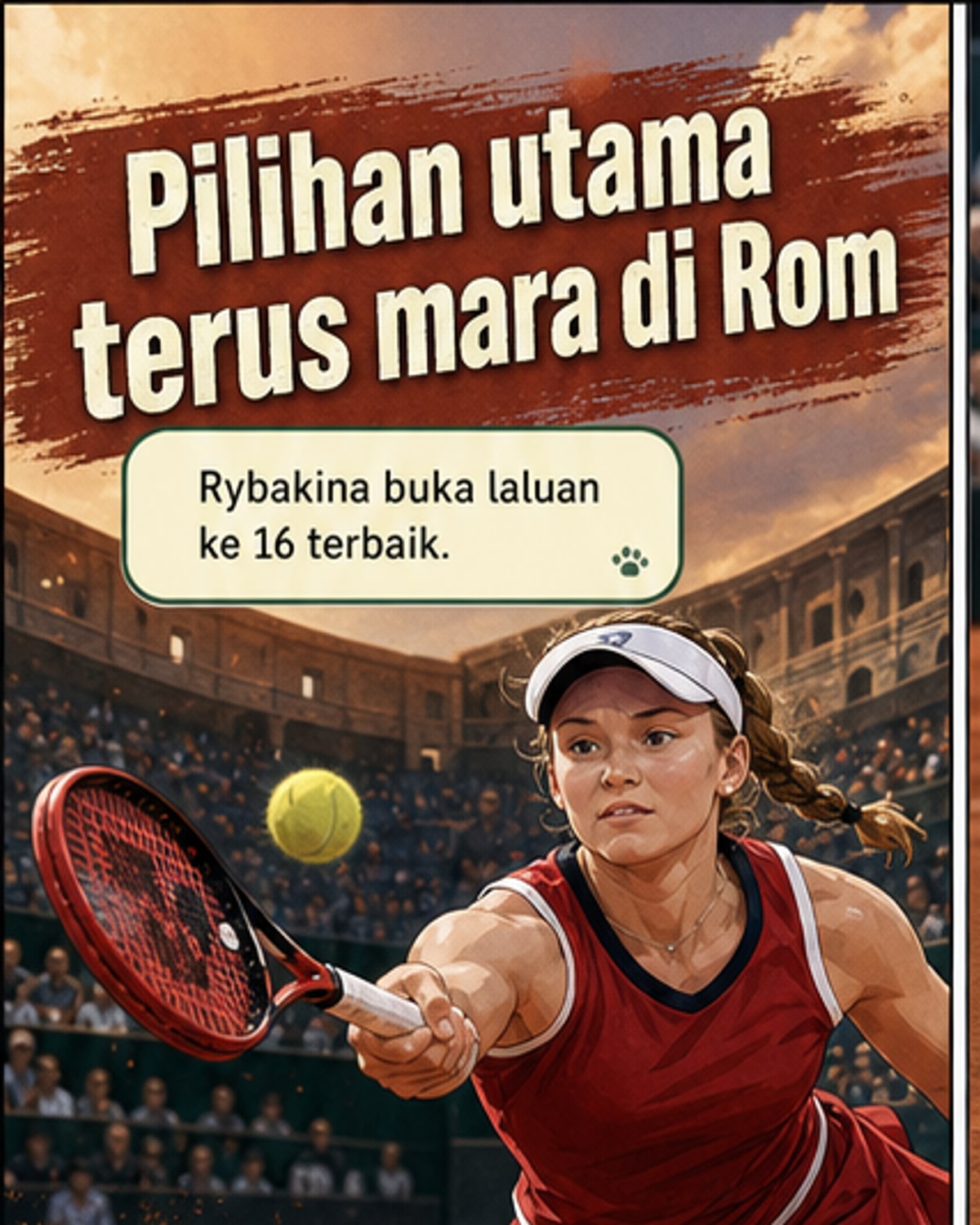 Rybakina, Swiatek mara ke pusingan 16