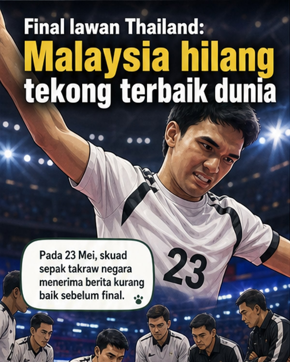 Tekong utama cedera, terlepas final