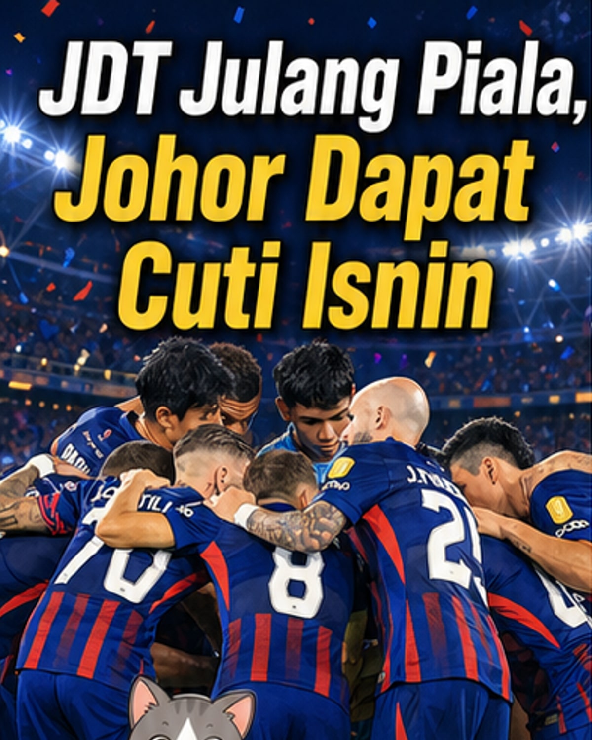 JDT menang Piala Malaysia, Johor cuti Isnin
