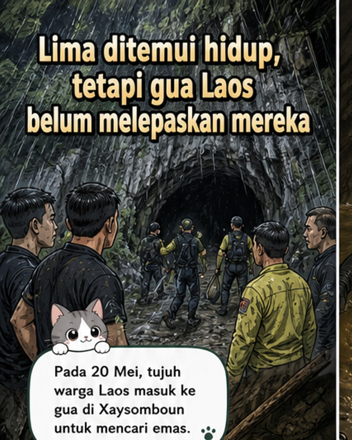 5 pencari emas ditemui hidup dalam gua