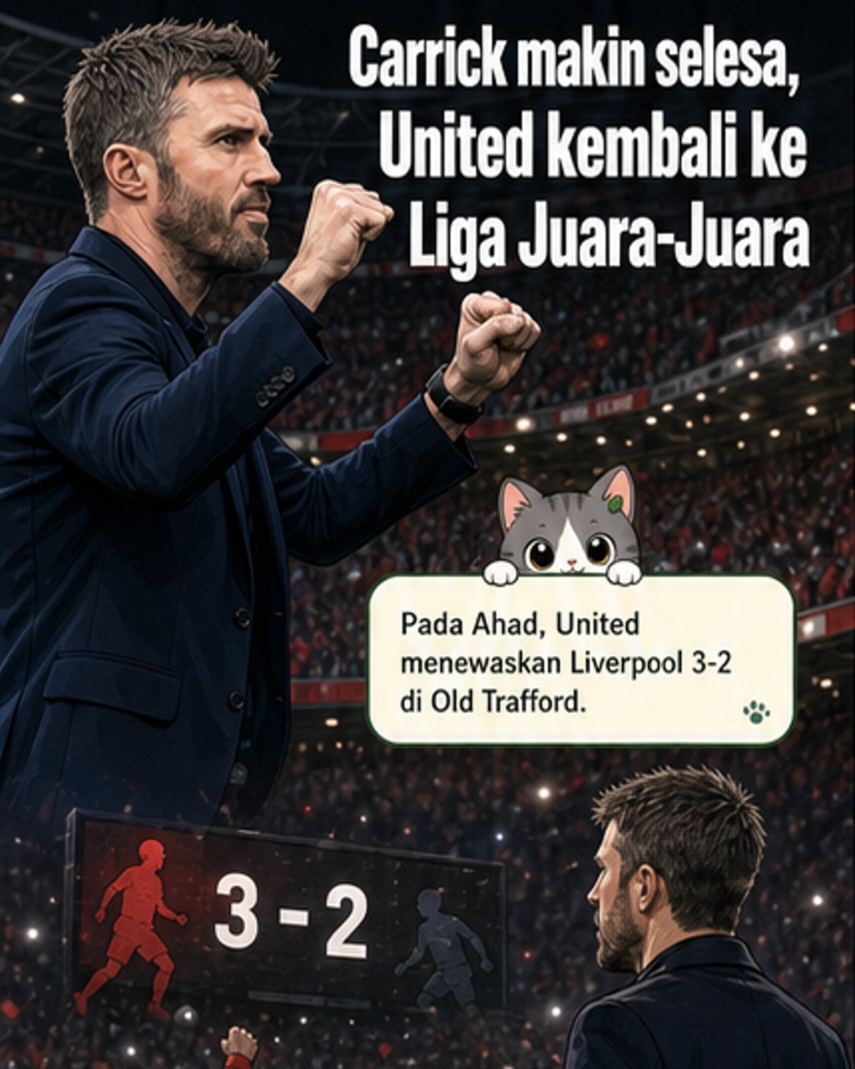 Carrick makin selesa pimpin United