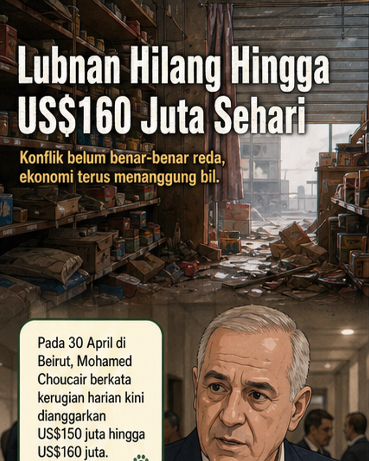 Lubnan rugi sehingga US$160 juta sehari